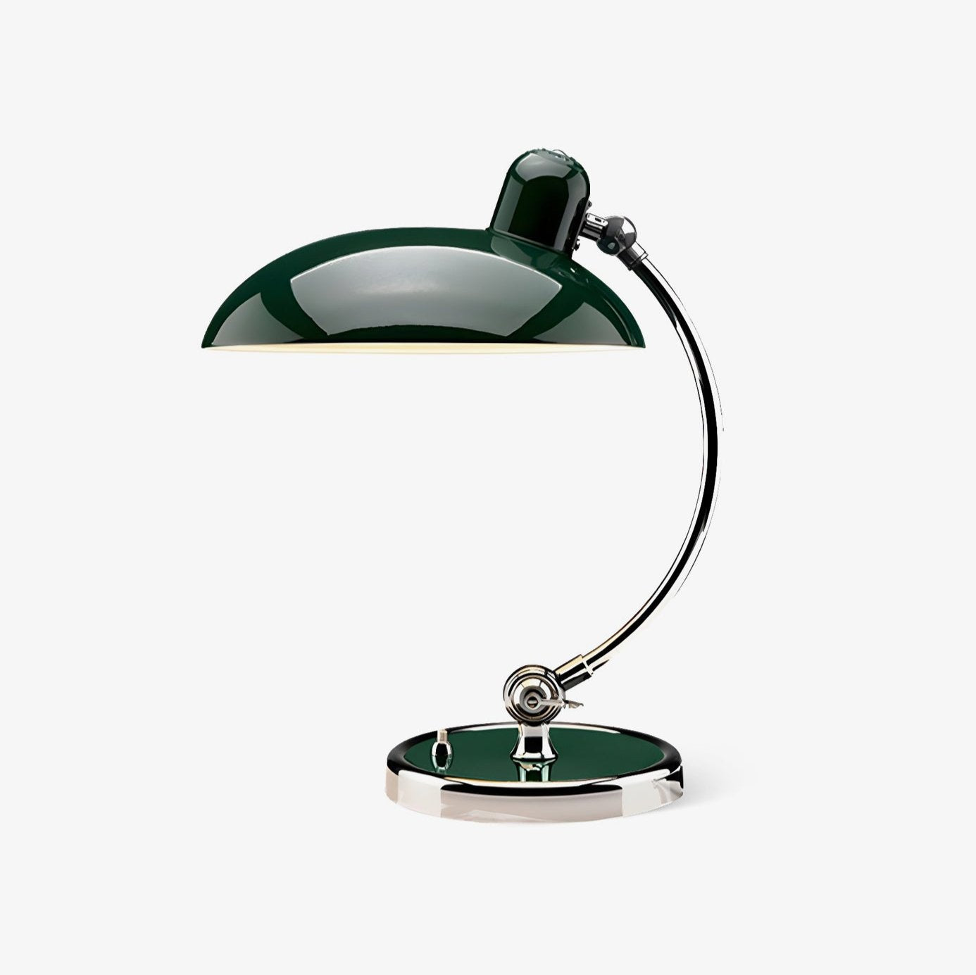 Modern Frosted Glass Desk Lamp Chrome Finish White 1
