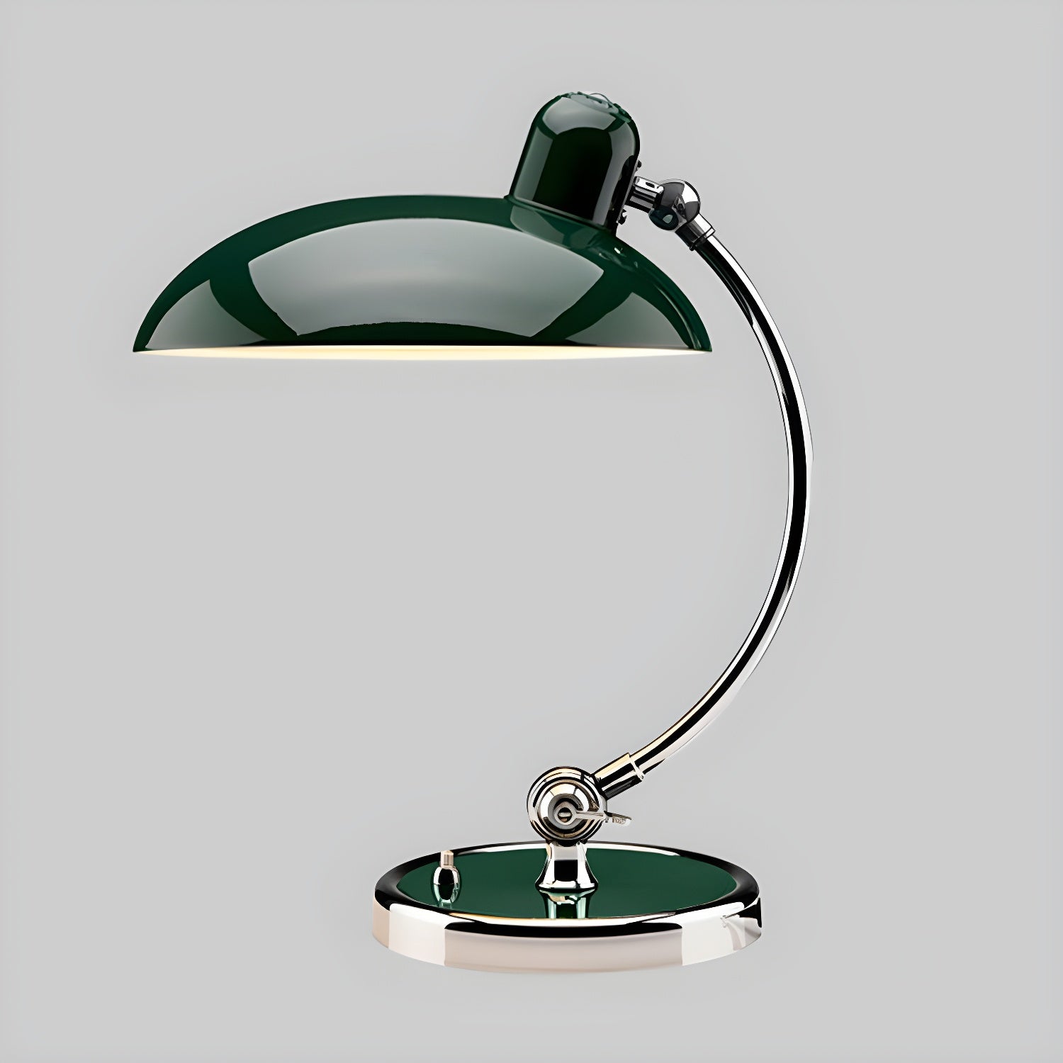 Modern Frosted Glass Desk Lamp Chrome Finish White 11