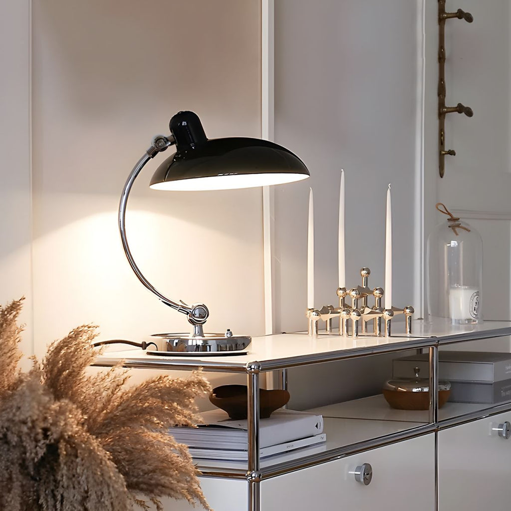Modern Frosted Glass Desk Lamp Chrome Finish White 2