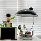Modern Frosted Glass Desk Lamp Chrome Finish White 4
