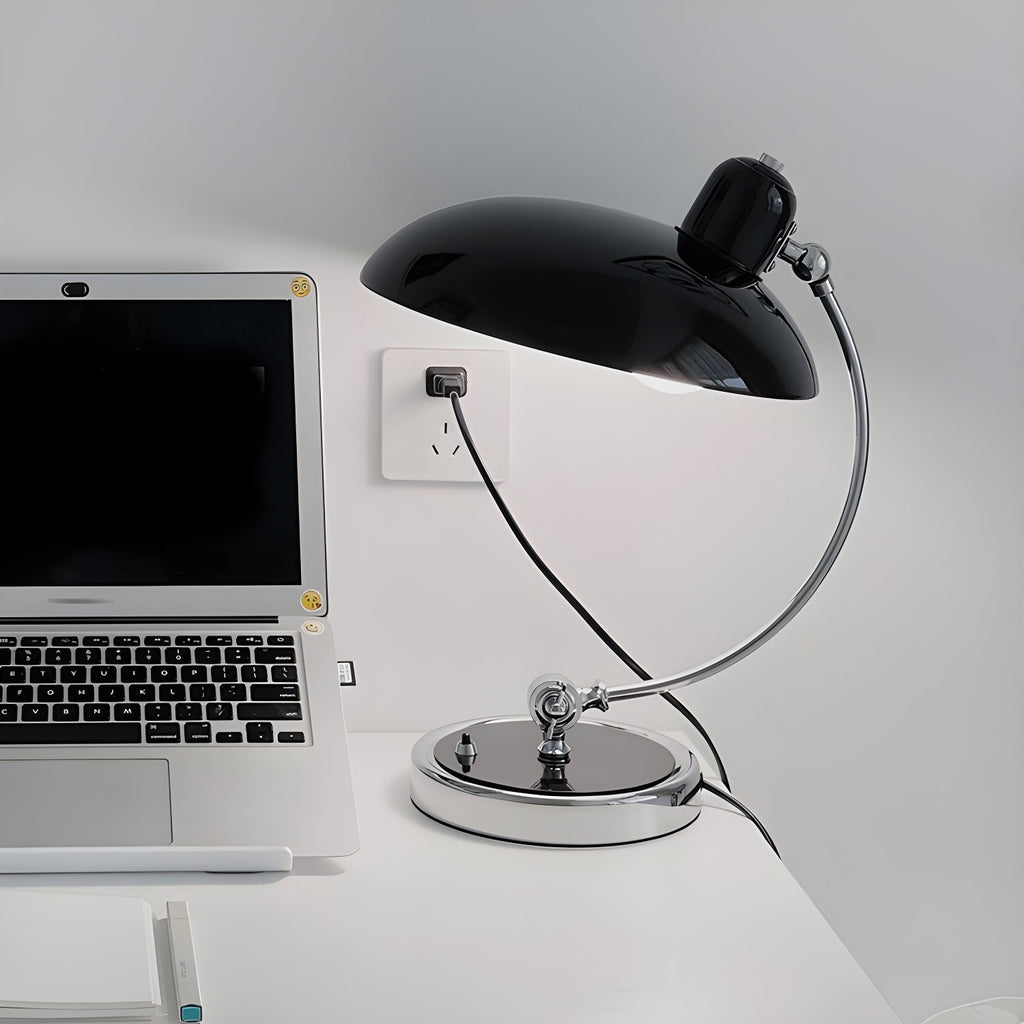 Modern Frosted Glass Desk Lamp Chrome Finish White 8