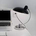 Modern Frosted Glass Desk Lamp Chrome Finish White 8