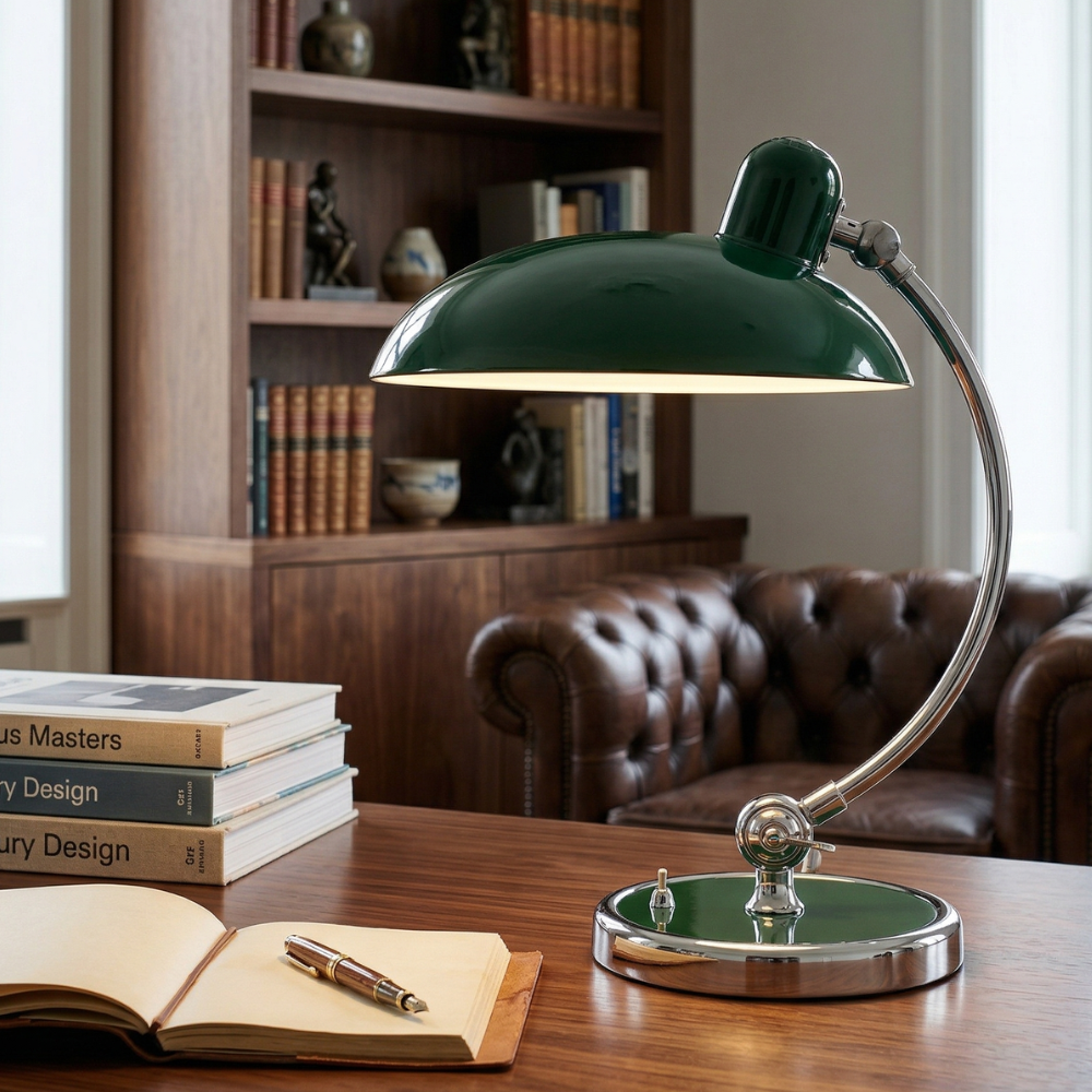 Modern Frosted Glass Desk Lamp Chrome Finish White 99
