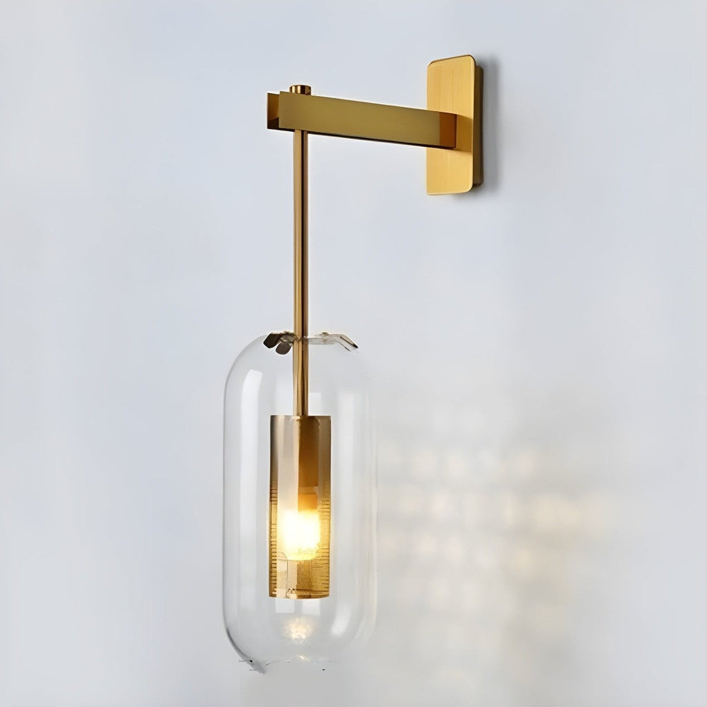 Modern Glass Accent Wall Sconce with Steel Finish 0