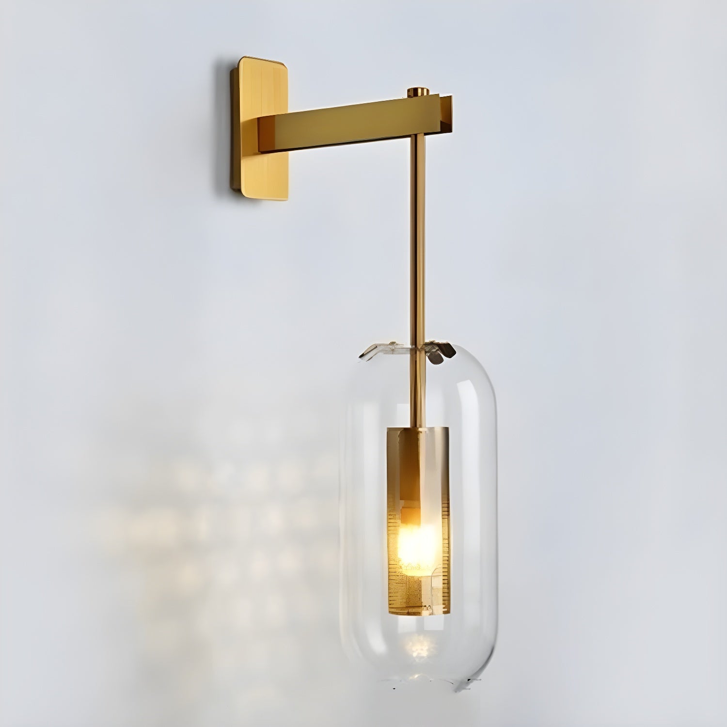 Modern Glass Accent Wall Sconce with Steel Finish 13