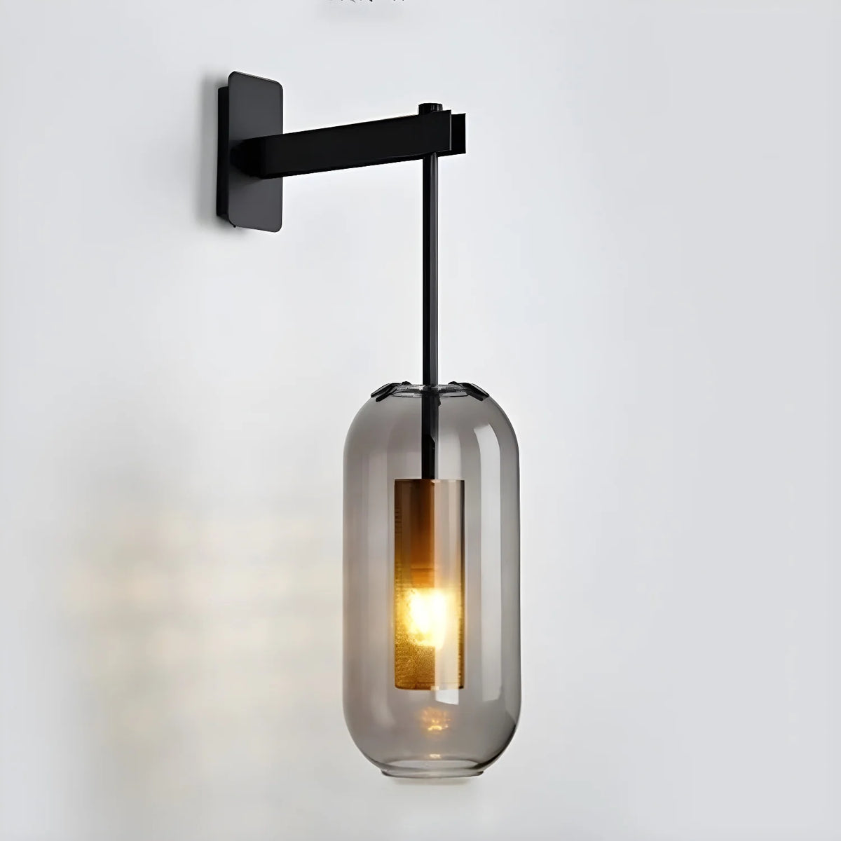 Clear Glass Metal Wall Sconce Cylindrical Shade Dimmable Copper Gold Finish Modern Living Room Bedroom Home Decor - Stack & Clear 15