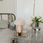 Modern Glass Mushroom Table Lamp with LED Light – Elegant Bedside or Desk Lamp for Home and Office Decor 0