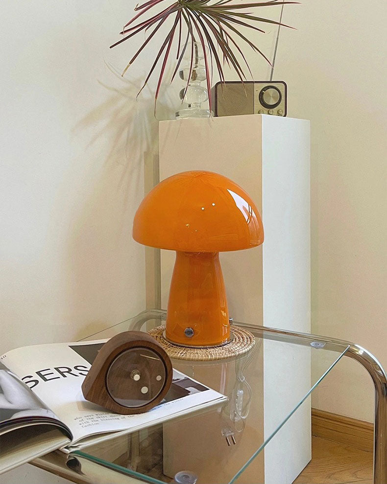 Modern Glass Mushroom Table Lamp with LED Light – Elegant Bedside or Desk Lamp for Home and Office Decor 5
