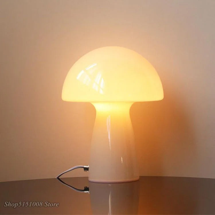 Modern Glass Mushroom Table Lamp with LED Light – Elegant Bedside or Desk Lamp for Home and Office Decor 7