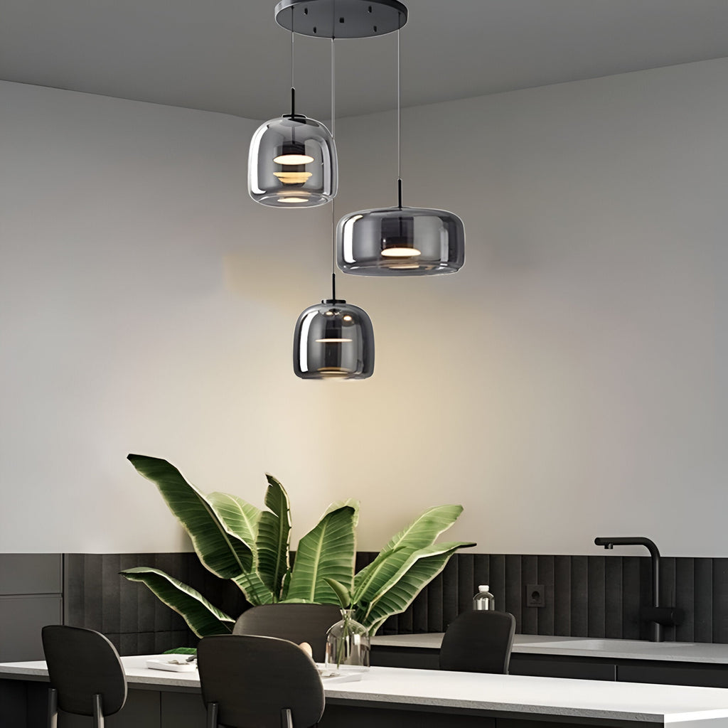 Modern Glass Pendant Light with Adjustable Cord – Black Hanging Lights for Kitchen 5