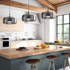 Modern Glass Pendant Light with Adjustable Cord – Black Hanging Lights for Kitchen 6