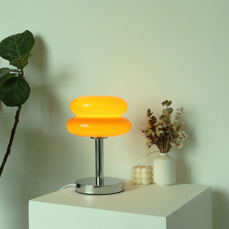 Modern Glass Table Lamp with Iron Base – Stylish Bedside and Desk Lamp for Living Room and Bedroom 0
