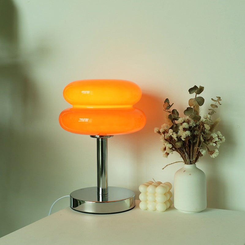 Modern Glass Table Lamp with Iron Base – Stylish Bedside and Desk Lamp for Living Room and Bedroom 1