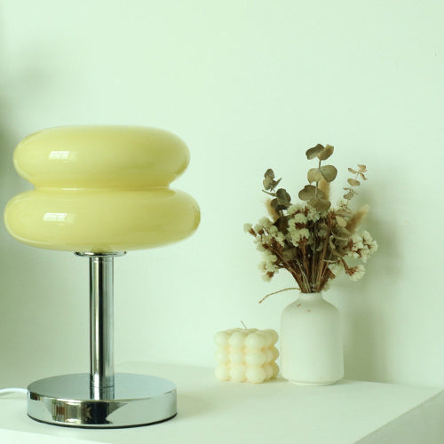 Modern Glass Table Lamp with Iron Base – Stylish Bedside and Desk Lamp for Living Room and Bedroom 11