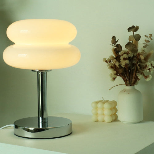 Modern Glass Table Lamp with Iron Base – Stylish Bedside and Desk Lamp for Living Room and Bedroom 9