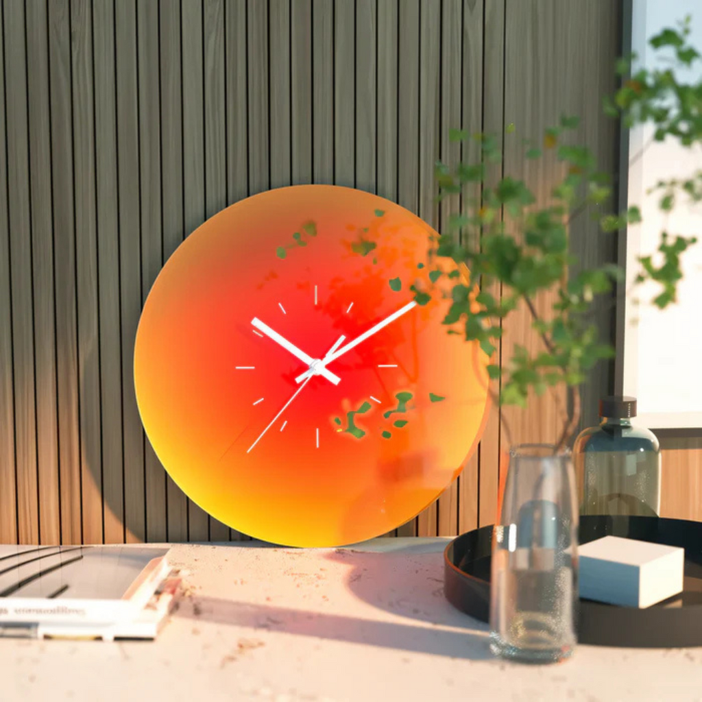 Modern Glass Wall Clock – 30 cm Diameter, Silent Quartz Mechanism for Home Decor 1