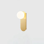 White Glass Globe LED Wall Sconce Spherical Shade Brass Finish Modern Living Room Hallway Home Decor - Stack & Clear 3