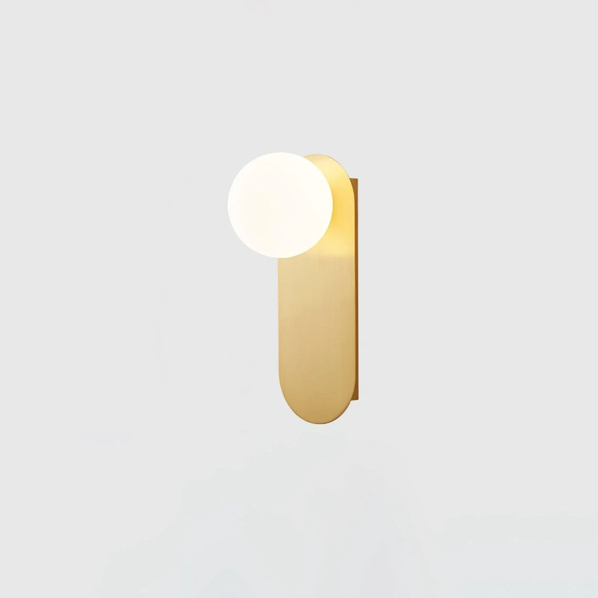 White Glass Globe LED Wall Sconce Spherical Shade Brass Finish Modern Living Room Hallway Home Decor - Stack & Clear 3