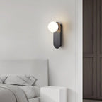 White Glass Globe LED Wall Sconce Spherical Shade Brass Finish Modern Living Room Hallway Home Decor - Stack & Clear 6