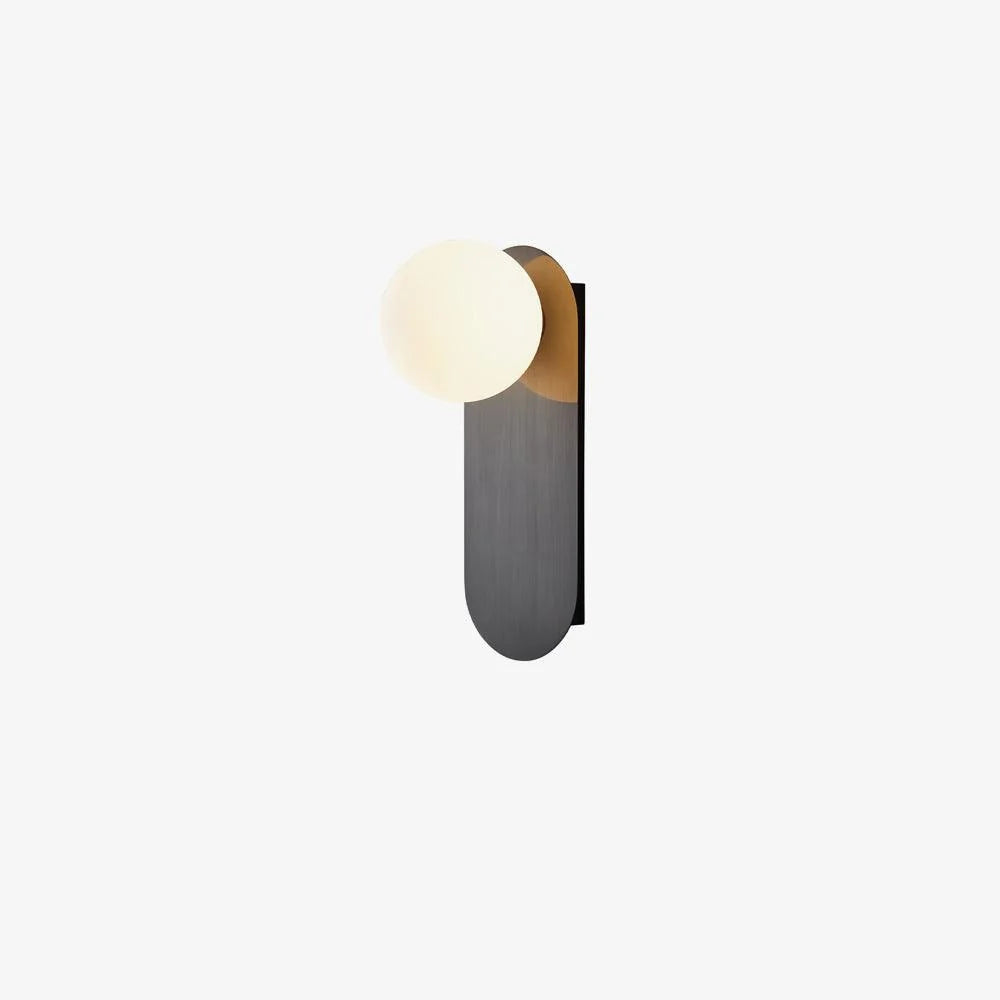 White Glass Globe LED Wall Sconce Spherical Shade Brass Finish Modern Living Room Hallway Home Decor - Stack & Clear 8