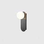 White Glass Globe LED Wall Sconce Spherical Shade Brass Finish Modern Living Room Hallway Home Decor - Stack & Clear 12