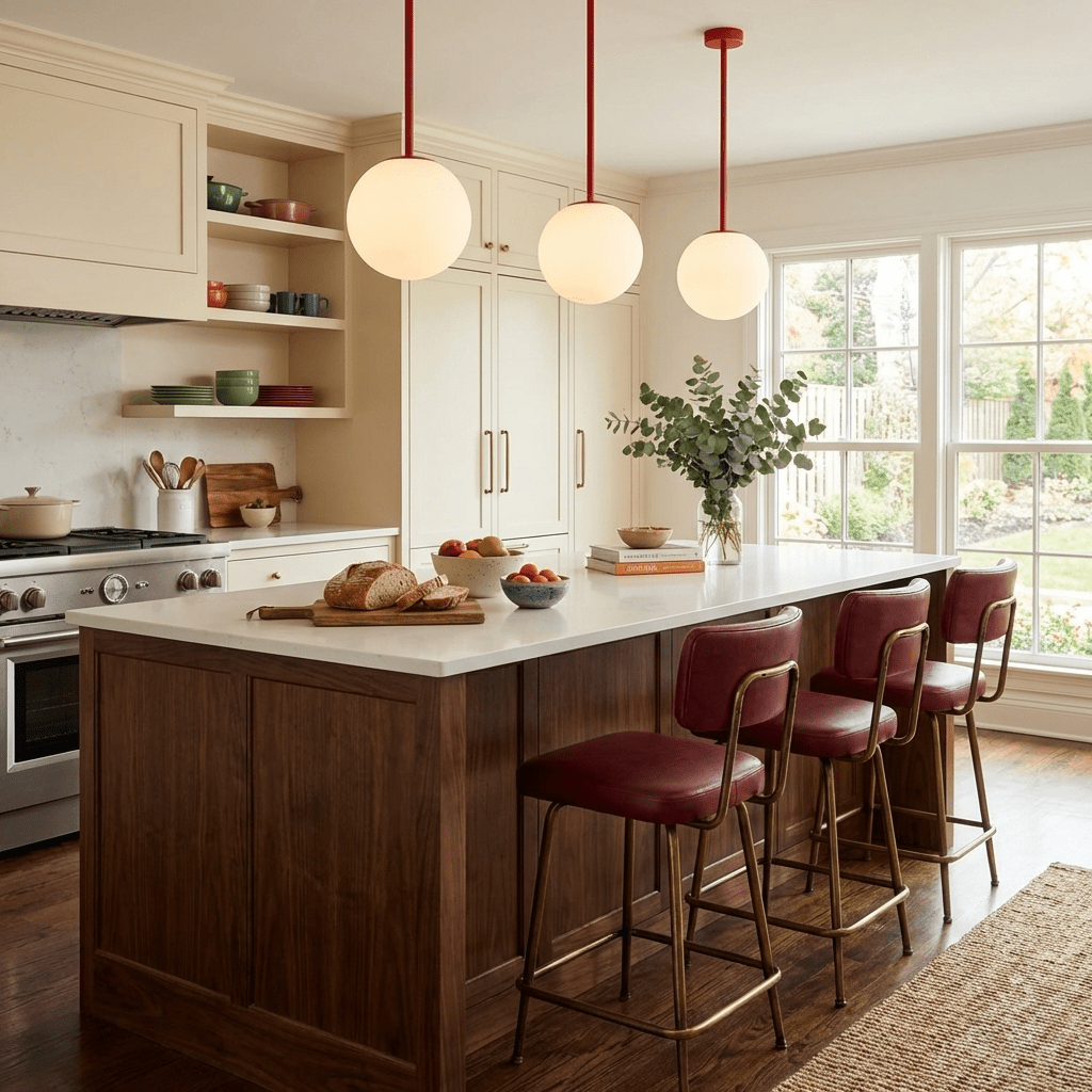 Modern Globe Pendant Light Matte Black Stem Opal White Glass Ball 13