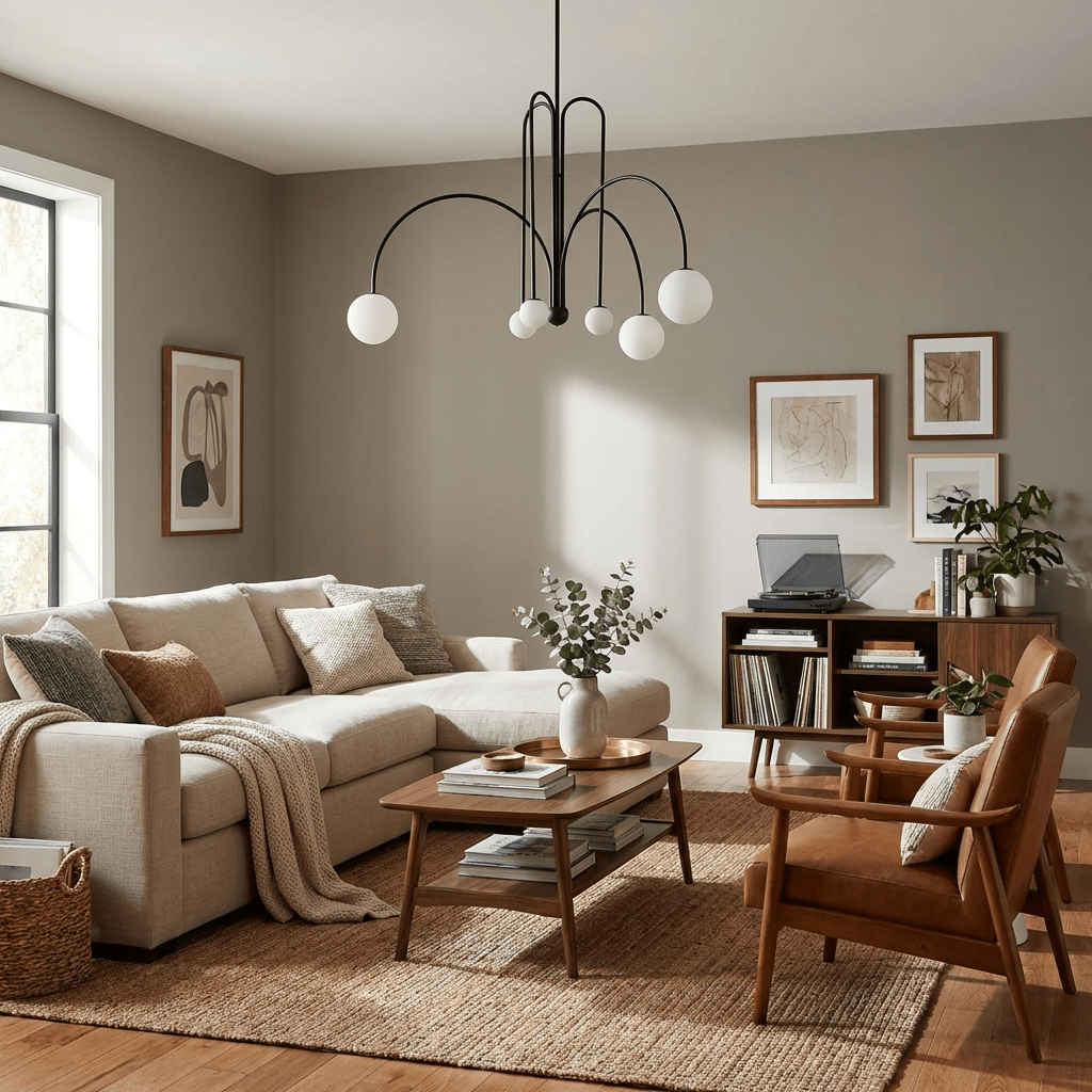 Modern Globe Pendant Light Matte Black Stem Opal White Glass Ball 4