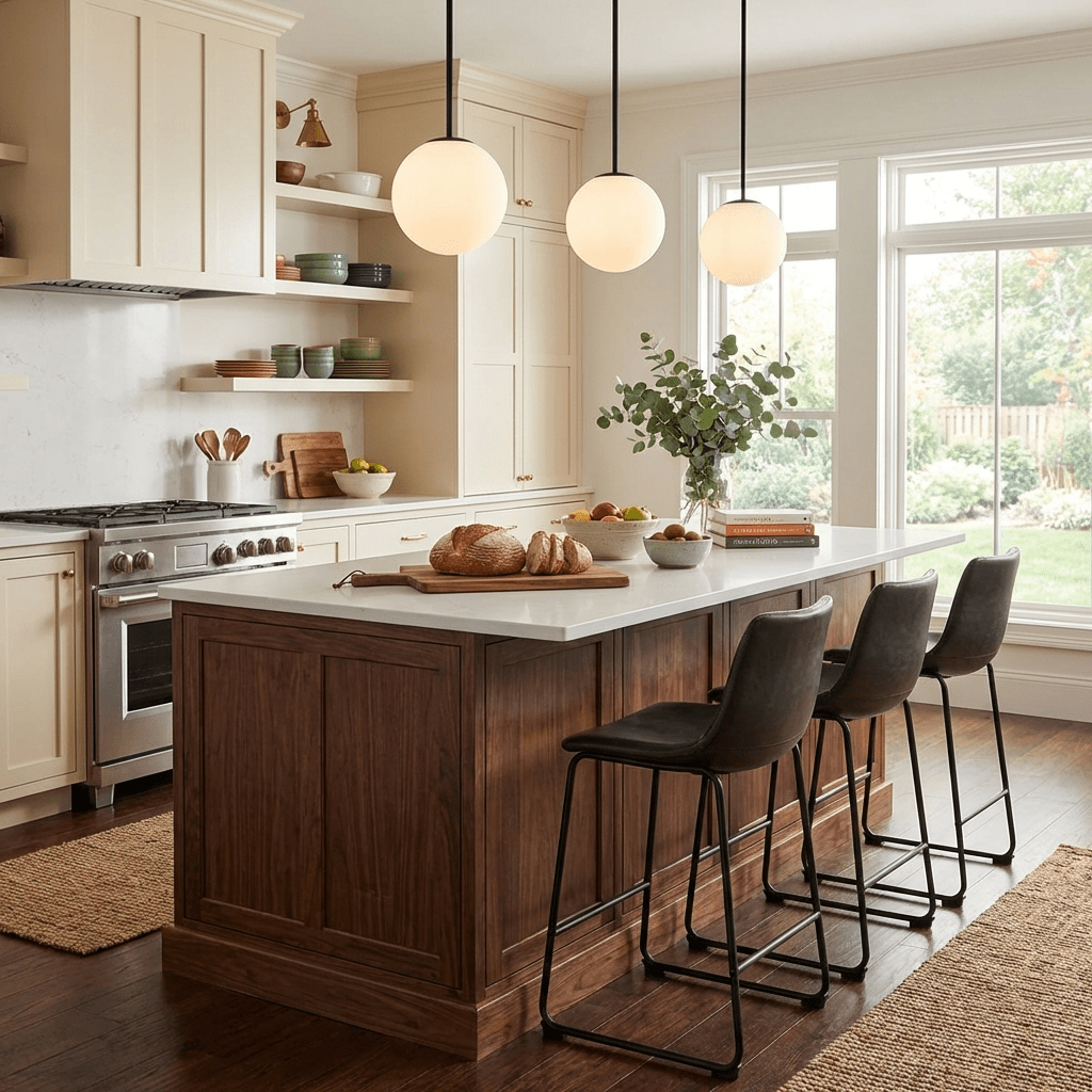 Modern Globe Pendant Light Matte Black Stem Opal White Glass Ball 8