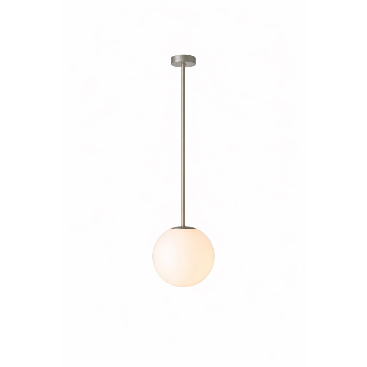 Modern Globe Pendant Light Matte Black Stem Opal White Glass Ball 9