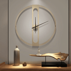 Modern Gold Wall Clock with Black Metal Hands – Minimalist Wall Clock Decor 0