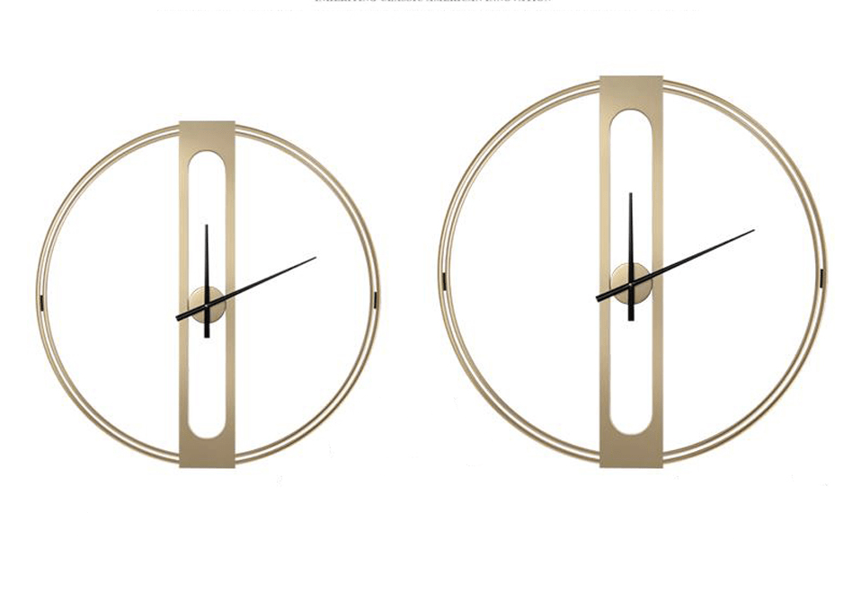 Modern Gold Wall Clock with Black Metal Hands – Minimalist Wall Clock Decor 5