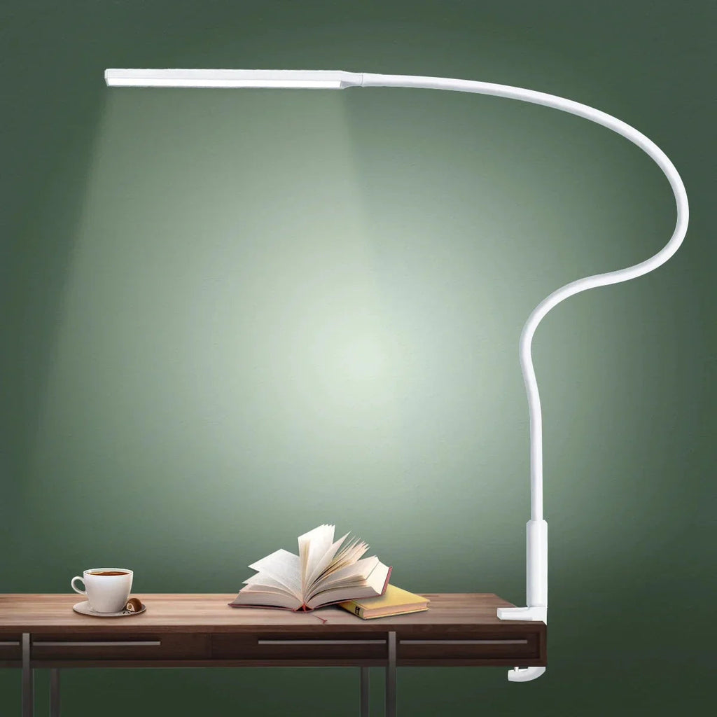 Modern Gooseneck Desk Lamp with USB Power - Silver 0