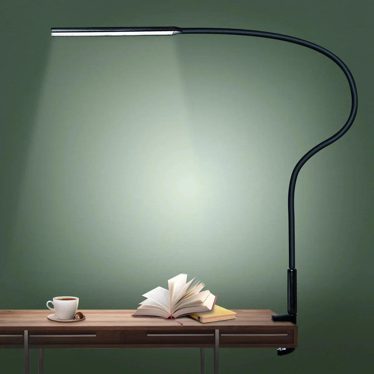 Modern Gooseneck Desk Lamp with USB Power - Silver 1