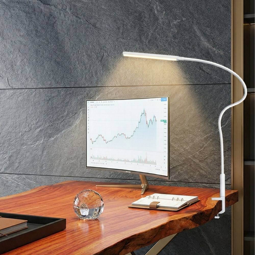 Modern Gooseneck Desk Lamp with USB Power - Silver 99