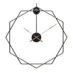 Modern Hexagon Wall Clock Decor with Metal Finish – Abstract Design in Gold 0