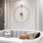 Modern Hexagon Wall Clock Decor with Metal Finish – Abstract Design in Gold 4