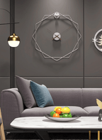 Modern Hexagon Wall Clock Decor with Metal Finish – Abstract Design in Gold 7