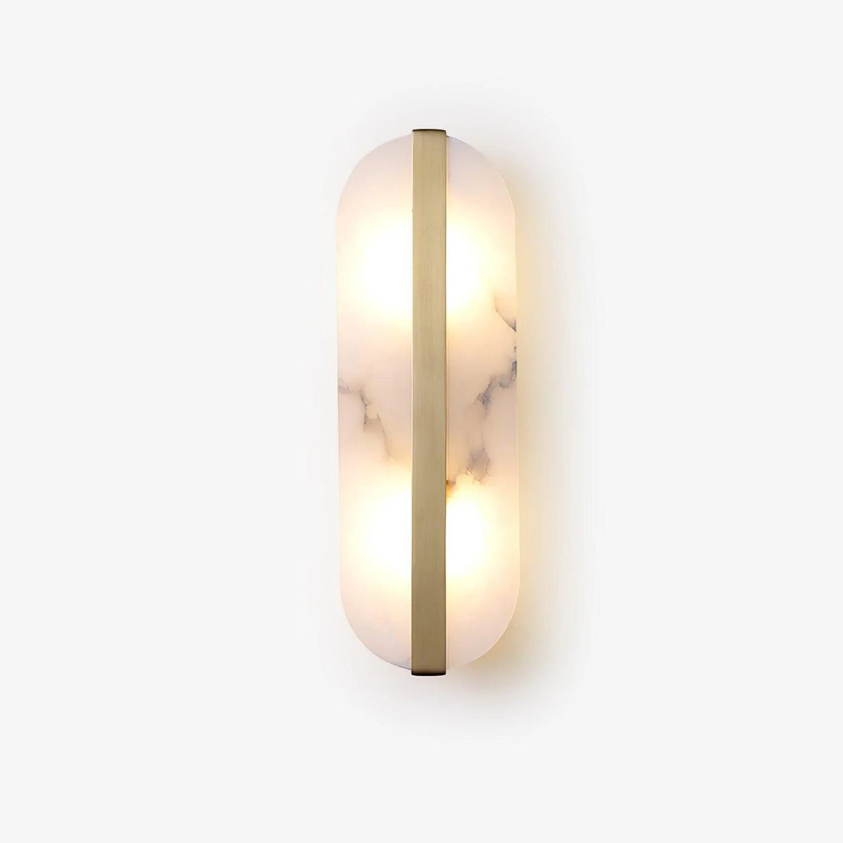 White Alabaster Brass LED Wall Sconce Oval Shade Gold Accent Modern Living Room Bedroom Home Decor - Stack & Clear 4