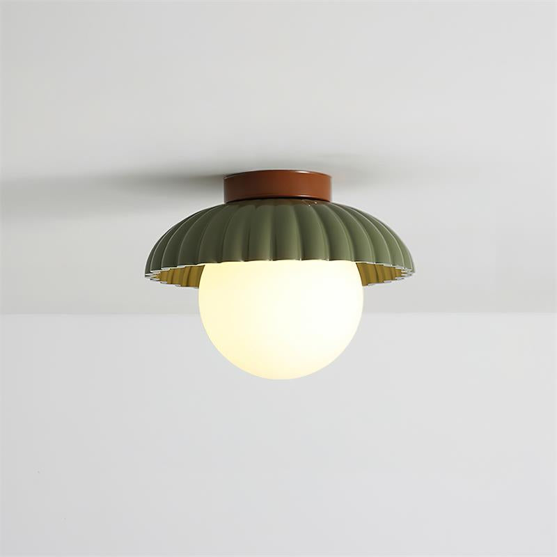 Modern LED Ceiling Light Fixture in Green and Beige - Adjustable Design for Indoor Use 0