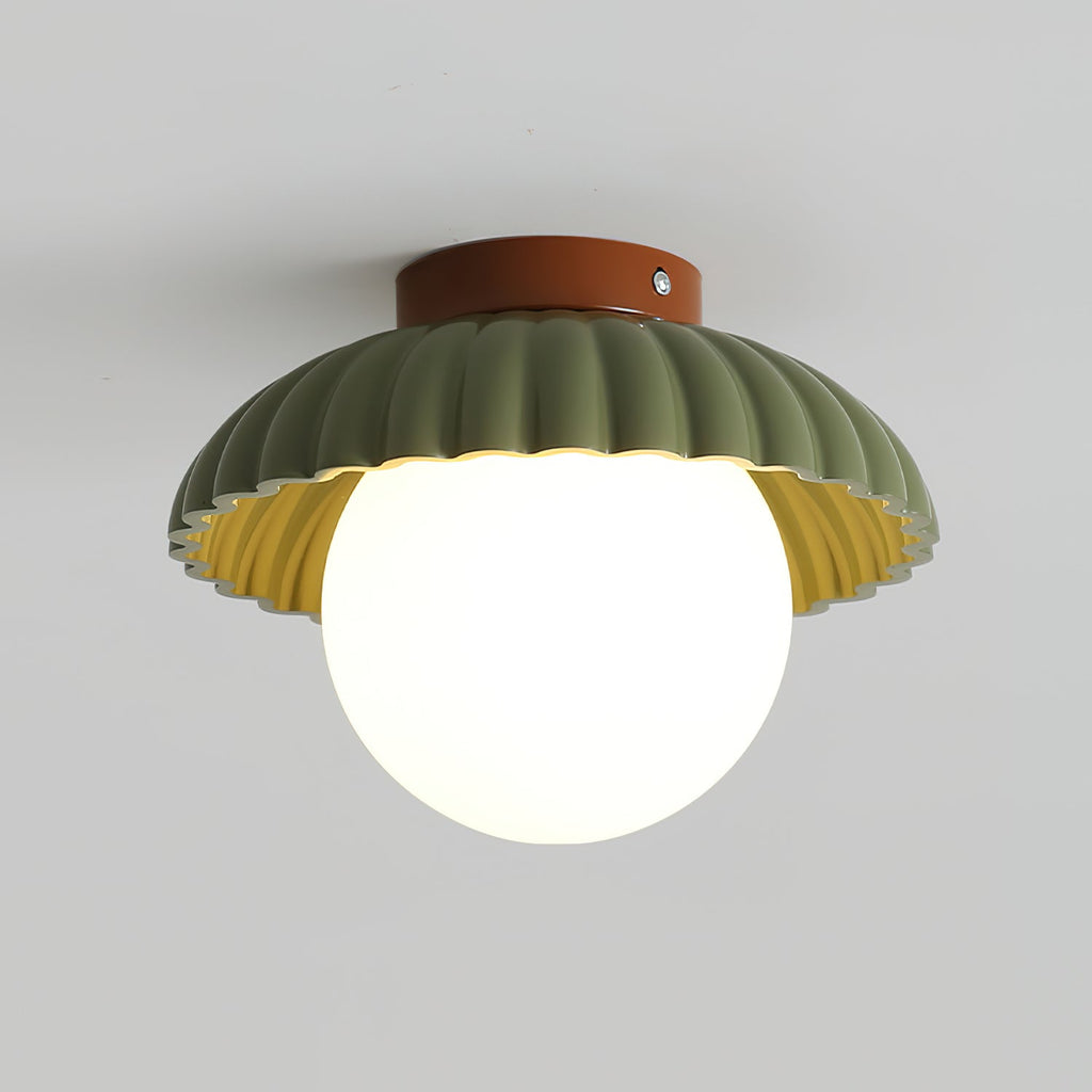 Modern LED Ceiling Light Fixture in Green and Beige - Adjustable Design for Indoor Use 2