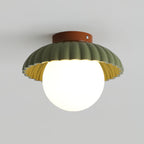Modern LED Ceiling Light Fixture in Green and Beige - Adjustable Design for Indoor Use 2