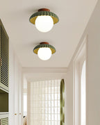 Modern LED Ceiling Light Fixture in Green and Beige - Adjustable Design for Indoor Use 3