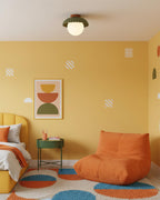 Modern LED Ceiling Light Fixture in Green and Beige - Adjustable Design for Indoor Use 7