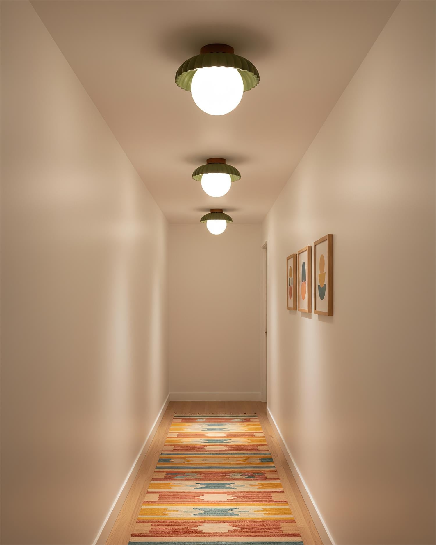 Modern LED Ceiling Light Fixture in Green and Beige - Adjustable Design for Indoor Use 8