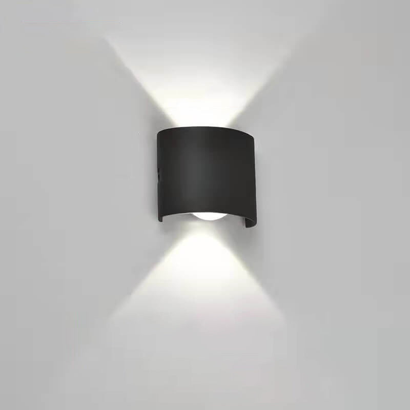 Modern LED Outdoor Wall Lantern - Waterproof Arc Design for Patio and Garden Lighting 1