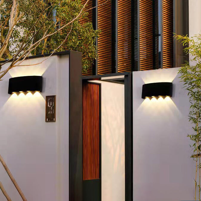 Modern LED Outdoor Wall Lantern - Waterproof Arc Design for Patio and Garden Lighting 10
