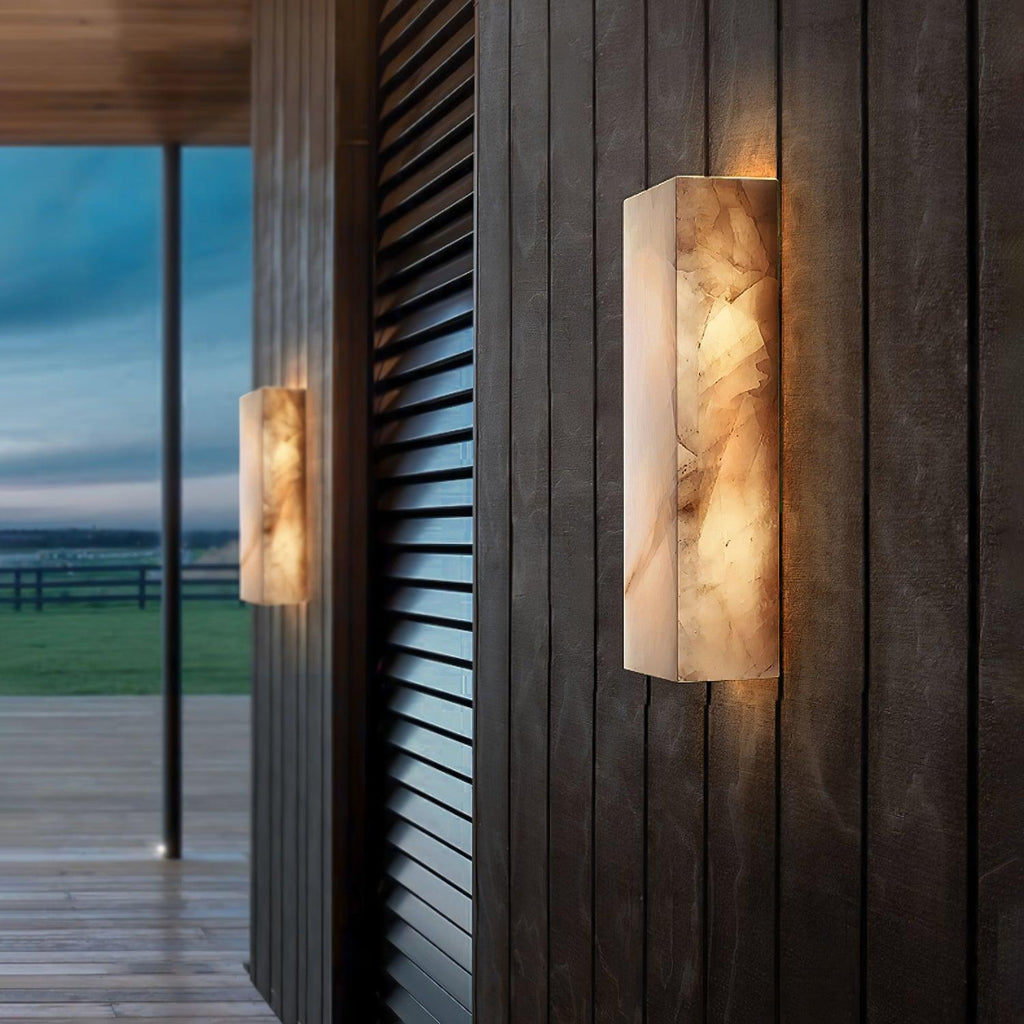Modern LED Outdoor Wall Light Natural Stone Waterproof 4