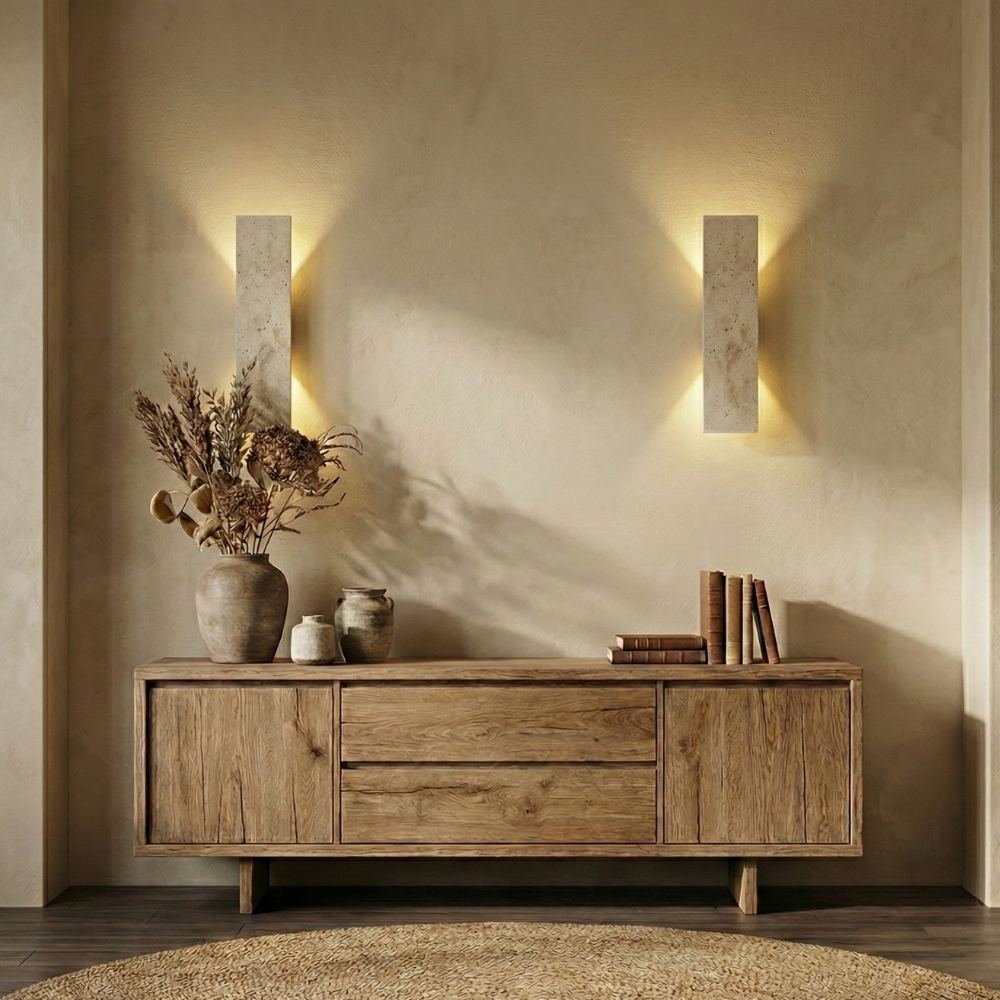 Modern LED Outdoor Wall Sconce with Natural Stone Design – Waterproof and Dimmable 10