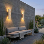 Modern LED Outdoor Wall Sconce with Natural Stone Design – Waterproof and Dimmable 15