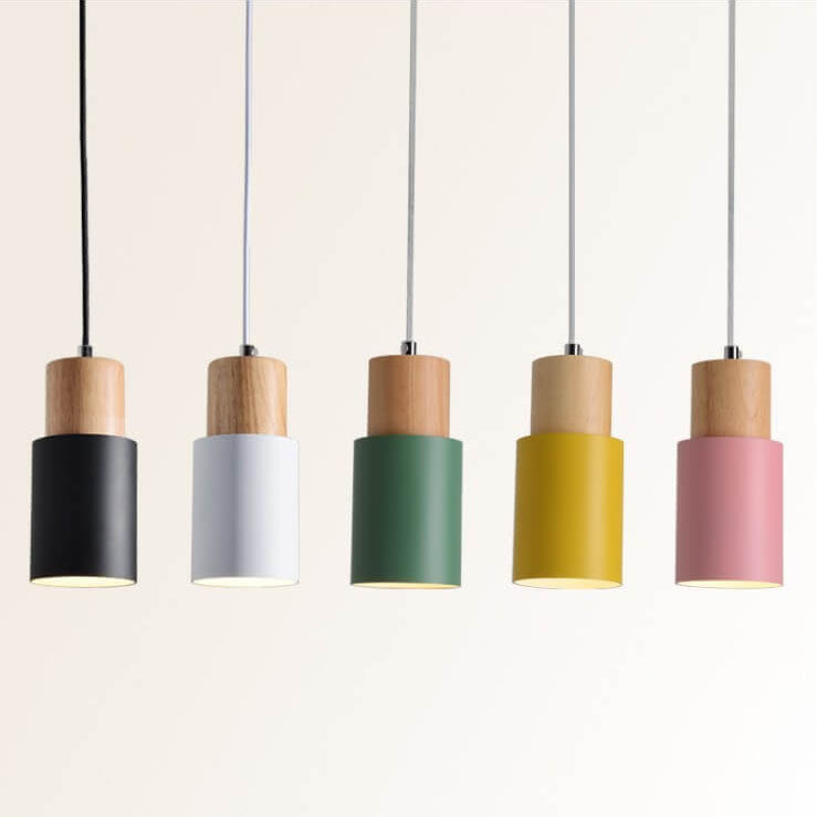 Modern LED Pendant Light – Colorful Aluminum Cylinder Hanging Lights for Living Room and Café Decor 12